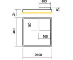 Lubinis šviestuvas 30W LED paviršinis šviestuvas FEBE, matinės aukso sp., 4000K, dimeriuojamas, 01-2854