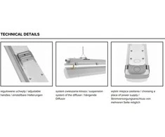 Lubinis šviestuvas Lena Lighting 31W linijinis šviestuvas TYTAN 2 LED BASIC, 1150mm, pilkas, 4000K