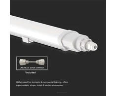 Lubinis šviestuvas V-tac 36W LED linijinis paviršinis šviestuvas L-SERIES, 120cm, baltas, 6500K, IP65