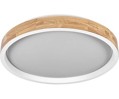 Lubinis šviestuvas 36W LED paviršinis šviestuvas ORBIS MARIANO, baltos/medienos sp., 3000K