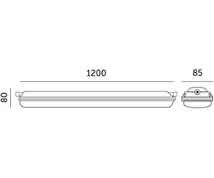 Lubinis šviestuvas 36W LED šviestuvas LED NEXFORCE N2, pilkas, 120cm, 4000K, IP66