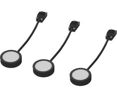 Lubinis šviestuvas 3W LED paviršinis šviestuvas SPOT PUCK, juodas, 3000K, 3vnt. komplekte