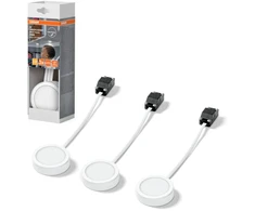 Lubinis šviestuvas 3W LED paviršinis šviestuvas SPOT PUCK, baltas, 3000K, 3vnt. komplekte