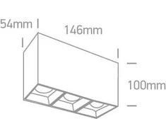 3x7W LED paviršinis šviestuvas, baltas, 3000K, 12307B/W/W
