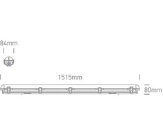40W LED T8 šviestuvas, pilkas, 4000K, 38158M/C