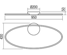 Lubinis šviestuvas 43W LED paviršinis šviestuvas LEO, juodas, 3000/4000K, dimeriuojamas, 01-3298