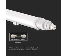 Lubinis šviestuvas V-tac 48W LED linijinis paviršinis šviestuvas L-SERIES, 150cm, baltas, 6500K, IP65