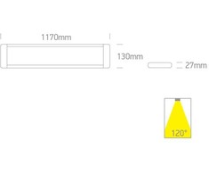 48W LED paviršinis linijinis šviestuvas, baltas, 3000/4000/6500K, 38248M/W/V