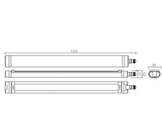 Lubinis šviestuvas Bikuvalt 60W LED linijinis šviestuvas GTV OMNIA BIS, baltas, 4000K, 120cm, IP65