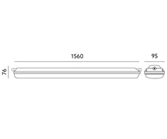Lubinis šviestuvas Bikuvalt 60W LED šviestuvas LED NEXFORCE 1, 156cm