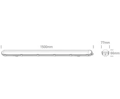 Lubinis šviestuvas Bikuvalt 70W LED T8 šviestuvas, pilkas, 3000/4000/6500K, 150cm, 38150M/V