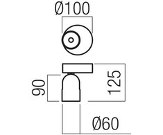 Lubinis šviestuvas 8,5W LED paviršinis šviestuvas KOBE, juodos/kavos sp., 2700K, dimeriuojamas, 01-4211