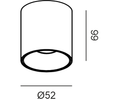 Lubinis šviestuvas 8W LED paviršinis šviestuvas GHOST, baltas, 3000K, 50°, dimeriuojamas