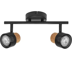 Lubinis šviestuvas Paviršinis šviestuvas SPOT CORK, 2xGU10, juodas, su 2x3,4W 2700K dimeriuojamom LED lemputėmis