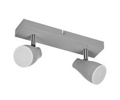 Lubinis šviestuvas Paviršinis šviestuvas SPOT, 2xGU10, pilkas, su 2x4,3W 2700K LED lemputėm