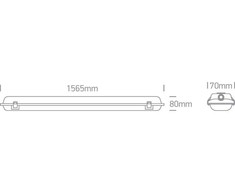 T8 šviestuvas, pilkas, 150cm, 38158E