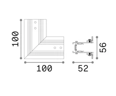 Ideal Lux Aksesuaras Ego Kit Recessed L Electr Conn Horizontal Bk