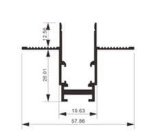 Magnetinės sistemos bėgelis OPTONICA R15B, juodas, 1,5m