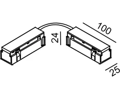 Magnetinės sistemos IN_LINE bėgelio lankstus sujungimas, juodas, 4x