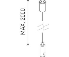 Magnetinės sistemos MINIMAL TRACK 24V bėgelio pakabinimo elementas, juodas