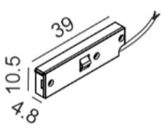 Magnetinės sistemos PICO_LINE bėgelio užbaigimas su užmaitinimu, 24V, juodas