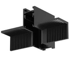 Magnetinės sistemos VIOKEF MICRO MAGNETIC bėgelio įleidžiamas vertikalus sujungimas, juodas, 02/0812