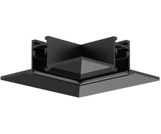 Magnetinės sistemos VIOKEF MICRO MAGNETIC bėgelio įleidžiamas horizontalus sujungimas, juodas, 02/0814