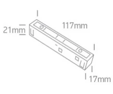 Magnetinių bėgelių MINI/MIDI/MAXI elektrinis sujungimas, 48V, juodas, 42004B/B
