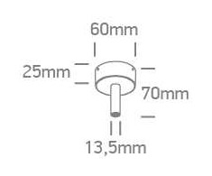 Magnetinių bėgelių P&amp;P paviršinis laikiklis, juodas, 7cm, 42004PM/B