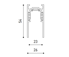 Magnetinių sistemų paviršinis bėgelis TRACK 48V SURFACE, juodas, 3m