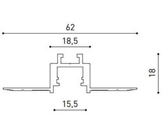 Magnetinių sistemų užglaistomas bėgelis MINIMAL TRACK 24V, 2m, juodas