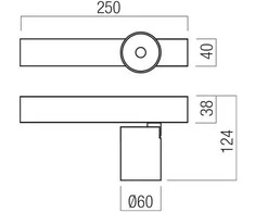 Lubinis šviestuvas 11,5W LED paviršinis šviestuvas TAKTO, matinės juodos sp., 2700K, dimeriuojamas, 01-4198