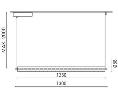 Pakabinamas šviestuvas 26,5W LED pakabinamas linijinis šviestuvas LOOP, juodas, 3000K, 1300mm, dimeriuojamas