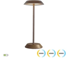 2W LED įkraunamas stalo šviestuvas CALIFORNIA, rudas, 3000/4500/6000K, dimeriuojamas, 4350501
