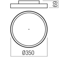 Lubinis šviestuvas 30W LED paviršinis šviestuvas DAMA, baltas, 3000/4000/5000K, 35cm, 01-3741