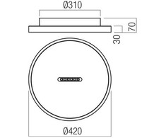 Lubinis šviestuvas 37W LED paviršinis šviestuvas BUTTON, juodas, 3000K, dimeriuojamas, 01-3828