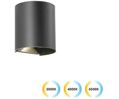 Sieninis šviestuvas 3W LED sieninis fasado šviestuvas GREG, juodas, 3000/4000/6500K, IP65, 4352300