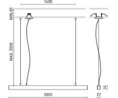 Pakabinamas šviestuvas 42W LED pakabinamas linijinis šviestuvas LINE SUSP, baltas, 3000K