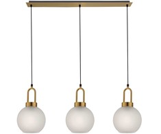 Pakabinamas šviestuvas DORIA, E27, baltos/žalvario sp., 4249600
