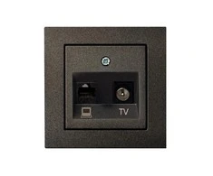 Pakabinamas šviestuvas Liregus TV ir kompiuterio lizdas EPSILON, antracito sp., be rėmelio