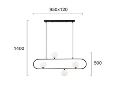 Bikuva.lt Pakabinamas šviestuvas FANCY 4/LIGHTS, G9, juodas, 4229800