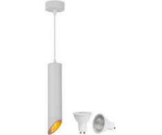 Pakabinamas šviestuvas, GU10, baltas, 60x300mm, su 5W, 2700K LED lempute