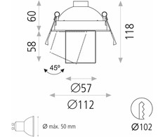 Įleidžiamas šviestuvas GINA, GU10, baltas, E3874080B