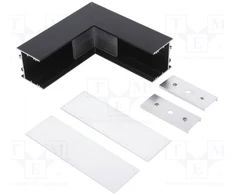 Pakabinamas šviestuvas Bikuva.lt LED juostos profilio VARIO30-02 kampinis sujungimas 90 laipsnių (lenktas į viršų), juodas, anoduotas