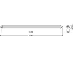 Ledvance Linijinis šviestuvas COMPACT IP66 1500 55 W 6500K IP66 GY