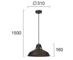 Pakabinamas šviestuvas VELMA, E27, juodas, 4316501