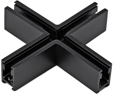 Paviršinio magnetinės sistemos ZAMBELIS MAGNETIC 5MM bėgelio X formos sujungimas, matinės juodos sp., 48V, 2515