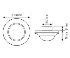 ESYLUX Įleidžiamas būvio daviklis PD-C 360i/24, IP54, apvalus, baltas