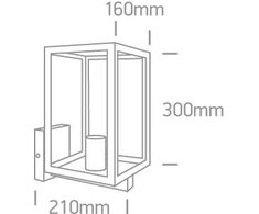 Paviršinis fasado šviestuvas, E27, juodas, 67406C/B