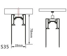 Bikuvalt Paviršinis magnetinės sistemos bėgelis OPTONICA, juodas, 1.5m